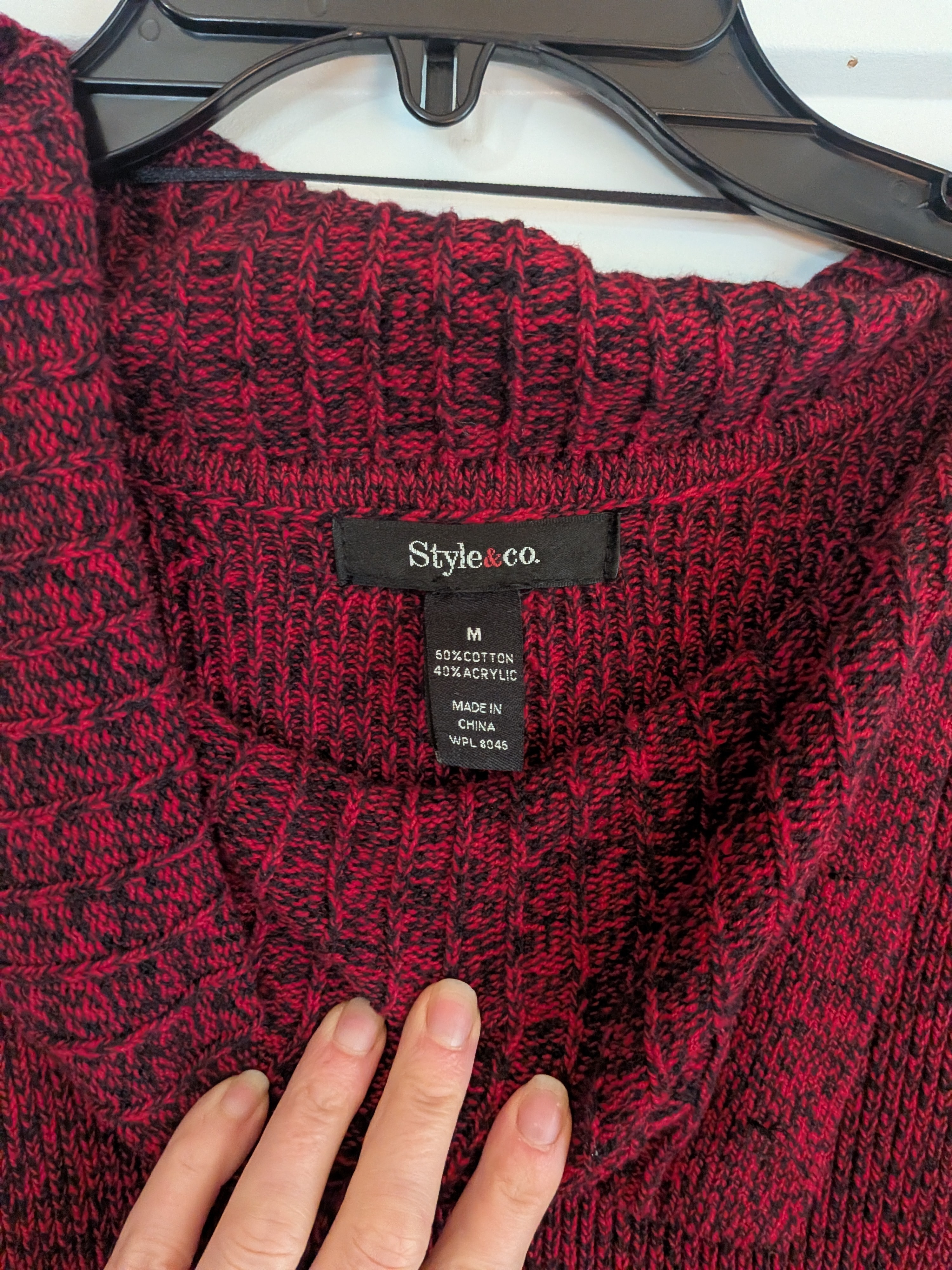Style & Co. Women's Red Marled Knit Sweater Dress